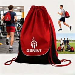 A Bolsa Saco Personalizada modelo M081 é confeccionada em Nylon 70 Emborrachado, garantindo durabilidade e resistência.