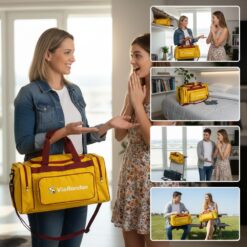 A Mala de Viagem Personalizada Modelo B001 da Brindes SP é ideal para eventos e ações promocionais, conquistando clientes com seu design exclusivo.